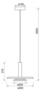 Mantra 9001 Tina, černobílé závěsné svítidlo LED 18W 3000K, průměr 40cm