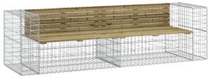 Zahradní lavice gabionový design 244x71x65,5 cm borové dřevo