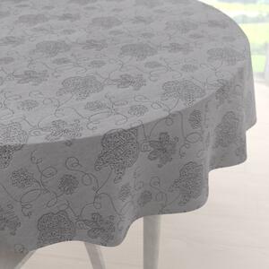 Biante Teflonový kulatý ubrus TF-083 Květované ornamenty na šedém Ø 40 cm