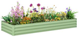Outsunny Ocelový Vysoký Záhon, Růstová Bednička Zahradní Postel Pro Květiny 241x90.5x30cm na Zahradní Terasu, Pro Květiny, Rostliny, Ovoce, Zeleninu