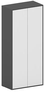 Kancelářská policová skříň FUTURE, 1900x850x450 mm, bílá/grafitová