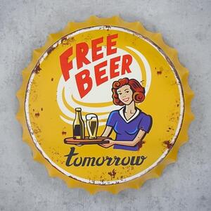 Pivní víčko na zeď Free Beer