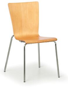 Dřevěná židle s chromovanou konstrukcí CALGARY, ořech