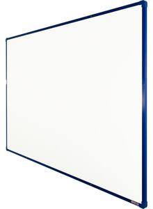 Bílá magnetická popisovací tabule s keramickým povrchem boardOK, 1800 x 1200 mm, modrý rám