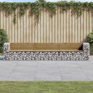 Zahradní lavice gabionový design 347x71x65,5 cm borové dřevo