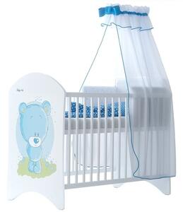 BabyBoo Dětská postýlka LUX Medvídek STYDLÍN modrý 120x60cm