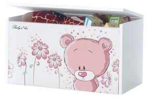BabyBoo Box na hračky, truhla Medvídek STYDLÍN růžový