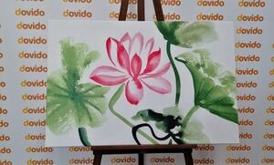 Obraz akvarelový lotosový květ