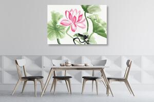 Obraz akvarelový lotosový květ