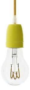 Objímka na žárovku s kabelem a rozetou Porcelain Color E27 Barva: žlutá, Žárovka: bez žárovky