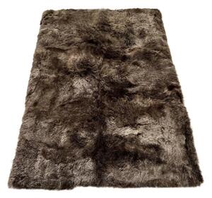 Kožený koberec z ovčí kůže - střižený chlup - hnědá kaštan - 3K - rovný 3 kůže Střižený chlup 5 cm