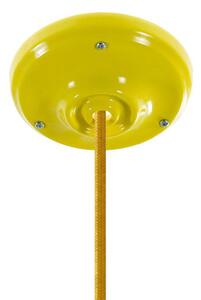 Objímka na žárovku s kabelem a rozetou Porcelain Color E27 Barva: žlutá, Žárovka: bez žárovky