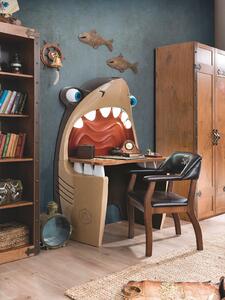 Psací stůl ve tvaru žraloka Jack - hnědá/béžová