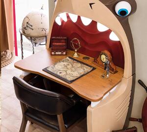 Psací stůl ve tvaru žraloka Jack - hnědá/béžová