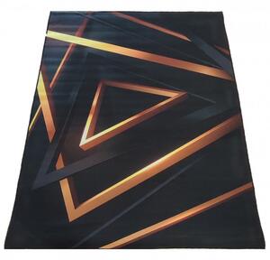 Černý koberec se zlatým vzorem Šířka: 60 cm | Délka: 100 cm