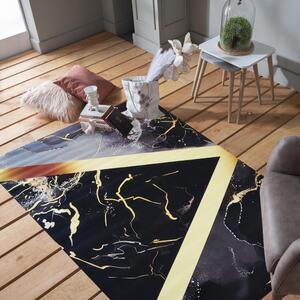 Luxusní černý koberec se zlatým vzorem Šířka: 80 cm | Délka: 150 cm