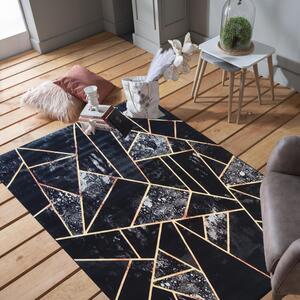 Černý koberec se zajímavými detaily Šířka: 60 cm | Délka: 100 cm