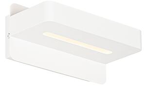 Moderní nástěnná lampa bílá vč. LED s USB a vypínačem - Ted