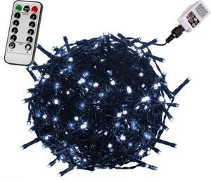 VOLTRONIC® 59756 Vánoční LED osvětlení 5 m - studená bílá 50 LED + ovladač - zelený kabel