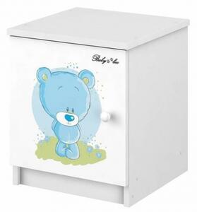 BabyBoo Noční stolek - Medvídek STYDLÍN modrý