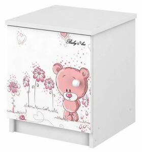 BabyBoo Noční stolek - Medvídek STYDLÍN růžový