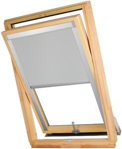Dekodum Termoizolační roleta na střešní okno typu FAKRO 66x118 Barva látky: Grey Silver, Barva profilu: Stříbrná