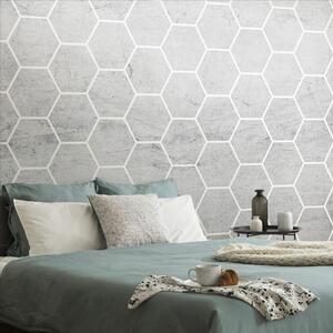 Tapeta šedý hexagon vzor