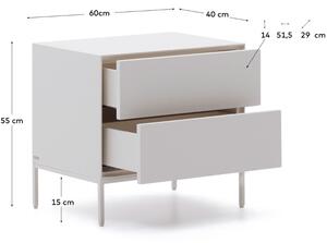 Bílý lakovaný noční stolek Kave Home Vedrana 60 x 40 cm