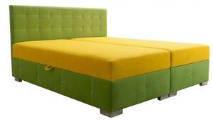 Čalouněná postel DARA II Diamond, 200x180, zeleno/žlutá (AN 5910/5909)