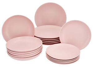 Silvercrest® Jídelní servis Pastell, 18dílná sada, světle růžová (100408214)