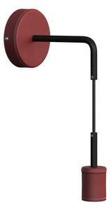 Vintage nástěnná lampa s ramenem Fermaluce Leather E27 Barva: černá - mosaz, Žárovka: bez žárovky