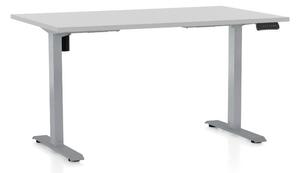Výškově nastavitelný stůl OfficeTech B, 120 x 80 cm - bílá podnož Barva: Dub