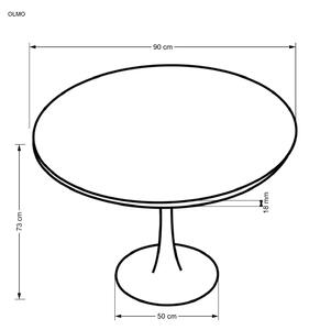 Černý jídelní stůl s ořechovou deskou ECLIPSE 90x90