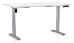 Výškově nastavitelný stůl OfficeTech B, 120 x 80 cm - bílá podnož Barva: Třešeň