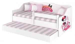BabyBoo Dětská postel LULU 160 x 80 cm - bílá Minnie Cutie