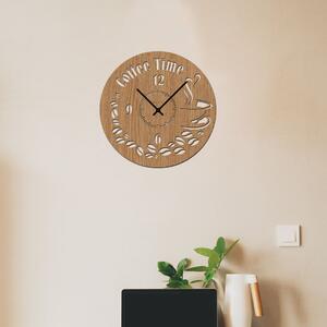 Dřevo života | Nástěnné hodiny COFFEE TIME | Barva: Světlý dub | Velikost hodin: 40x40