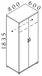 NABYTEK-DESIGNOVY.CZ - Kancelářská skříň šatní KOMFORT, 80×60×183,5 cm, buk – SU5856 11