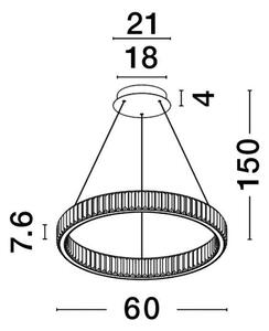 Nova Luce Závěsné designové svítidlo Aurelia 1, stříbrné, ø 60cm