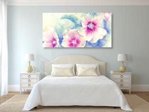 Obraz květiny v růžovém akvarely