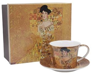 HOME ELEMENTS Porcelánový hrnek 250 ml, s podšálkem, Klimt Adele