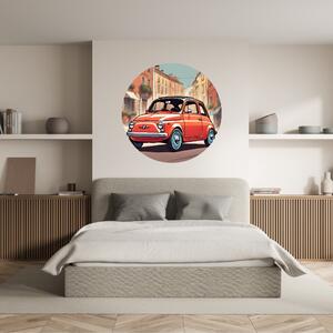 PIPPER. Kruhová samolepka na zeď "Fiat 500" Velikost: 60cm