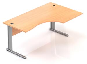 NABYTEK-DESIGNOVY.CZ - BPR20 11 - Kancelářský stůl rohový pravý Komfort, kovová podnož, 160x70/100x76 cm, buk