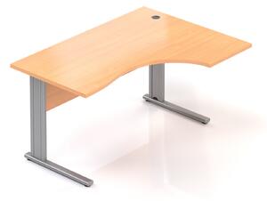 NABYTEK-DESIGNOVY.CZ - BPR18 11 - Kancelářský stůl rohový pravý Komfort, kovová podnož, 140x70/100x76 cm