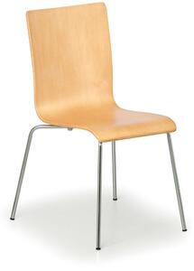 Dřevěná židle s chromovanou konstrukcí CLASSIC, ořech