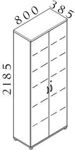 NABYTEK-DESIGNOVY.CZ - Kancelářská skříň KOMFORT, 80×38,5×218,5 cm, dveře 5/5, calvados – S686 03