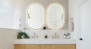 Zrcadlo LED OLL 60x90 cm Brush Gold
