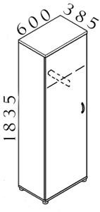 NABYTEK-DESIGNOVY.CZ - Kancelářská skříň šatní KOMFORT, 60×38,5×183,5 cm, buk – SU565 11
