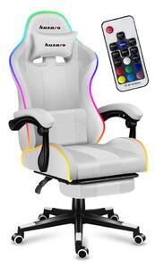 Huzaro Herní židle Force 4.7 s podnožkou a LED osvětlením - bílá