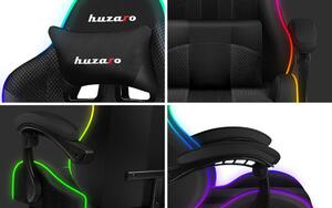 Huzaro Herní židle Force 4.7 s podnožkou a LED osvětlením - bílá