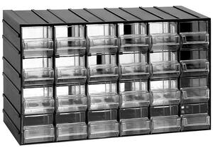 Modulová skříňka se zásuvkami, 382 x 148 x 230 mm, 24 zásuvek